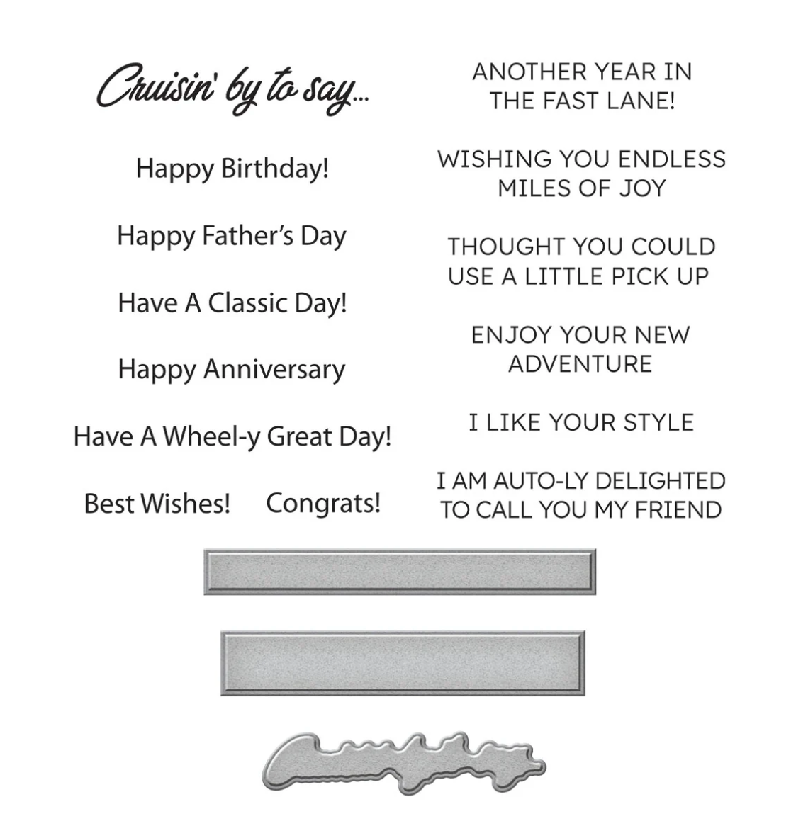 Cruisin' By Sentiments Stamp & Die Sets