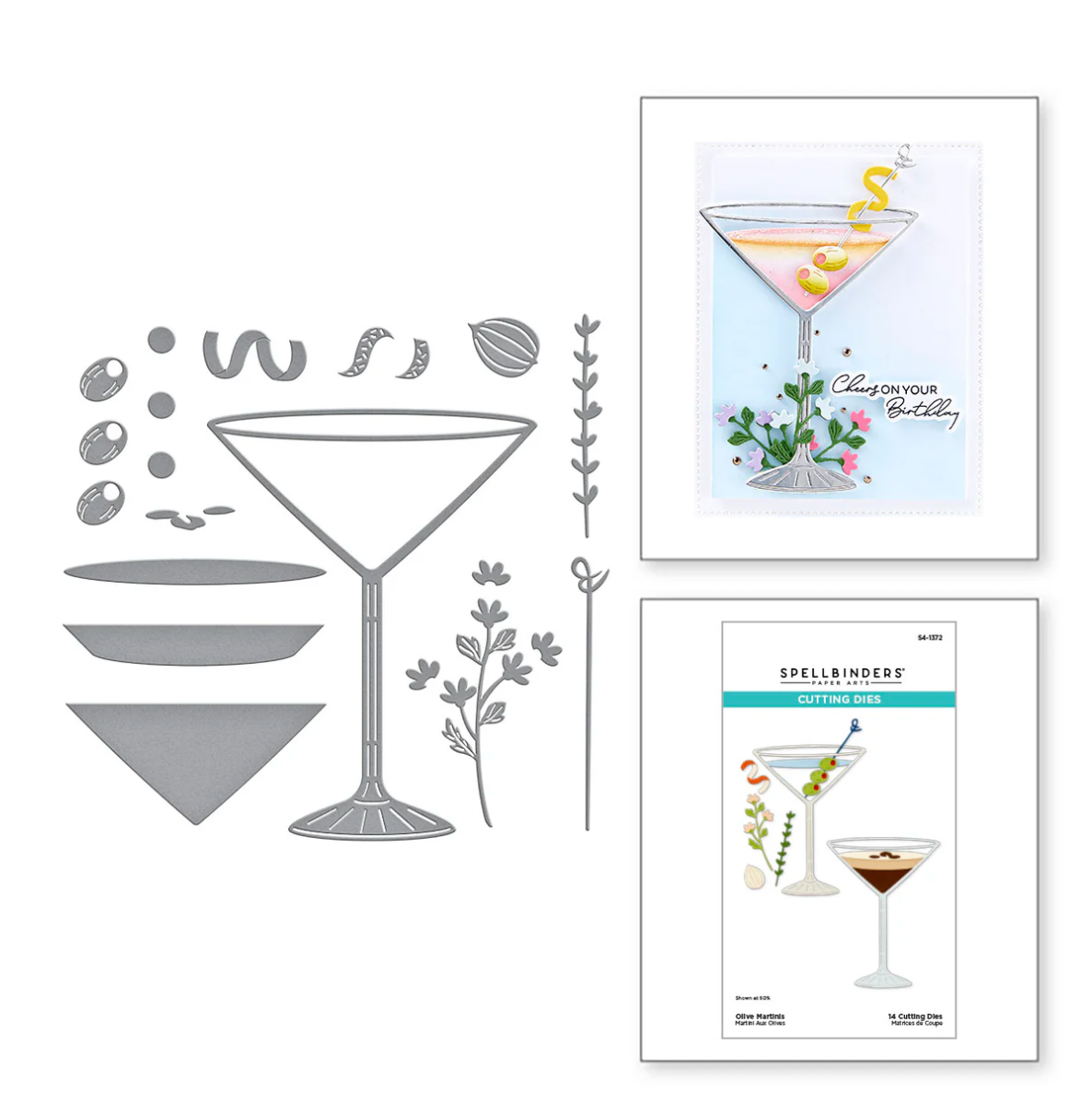 Olive Martinis Etched Dies