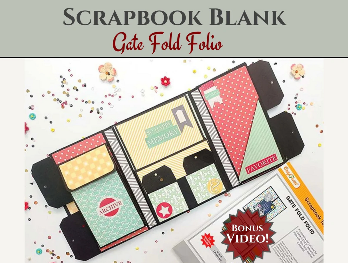 CrafTreat Scrapbook Blanks - Gate Fold Folio - Kraft Color