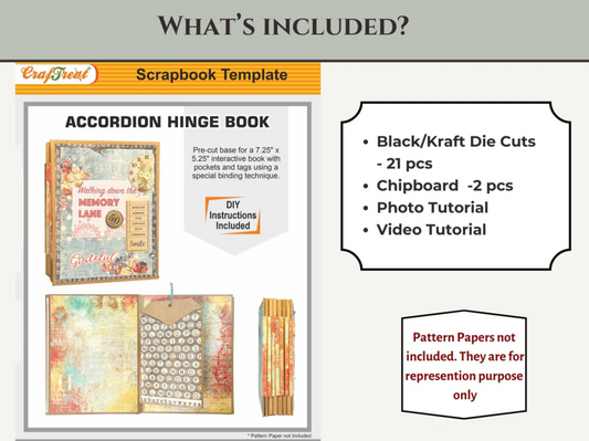 CrafTreat Scrapbook Blanks - Accordion Hinge Book DIY - Kraft