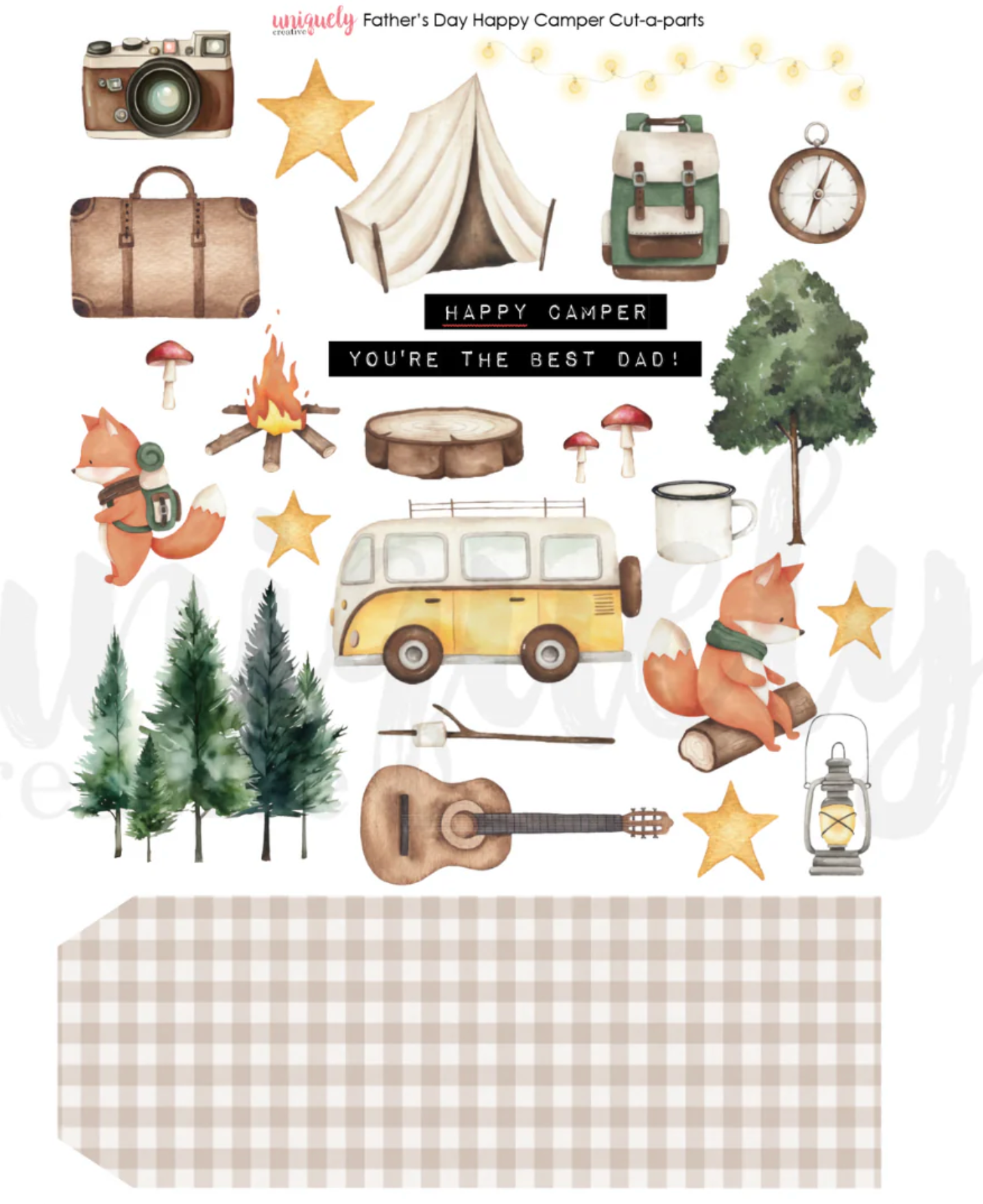 Father's Day Happy Camper Cut-a-Part Sheet