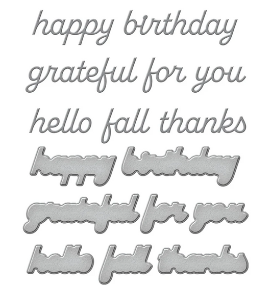 Happy Fall Sentiments Etched Dies - Independents Only World Cardmaking Day Exclusive