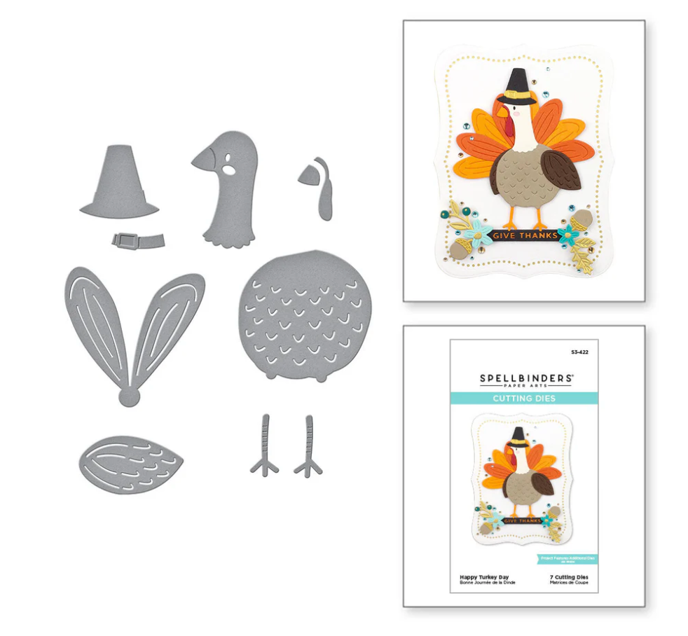 Happy Turkey Day Etched Dies