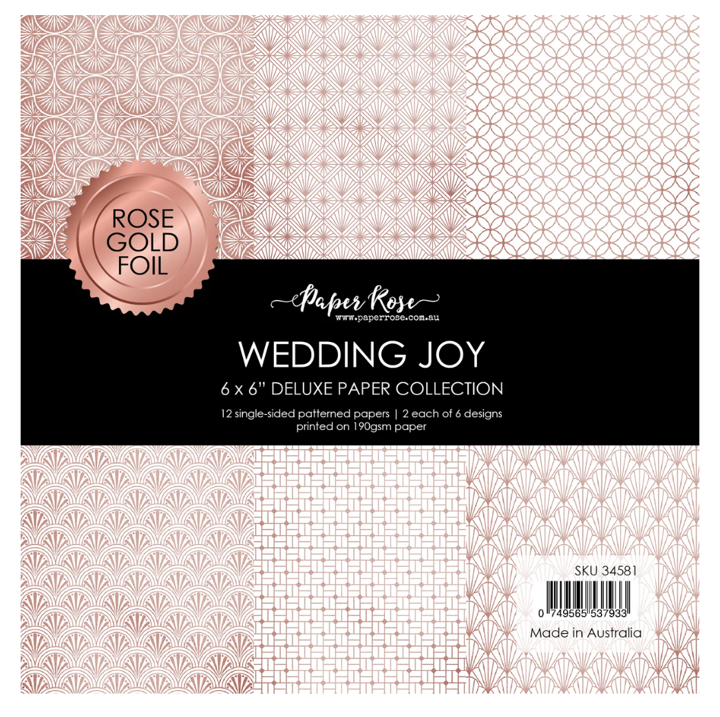 Wedding Joy Foil Rose Gold 6x6 Paper Collection