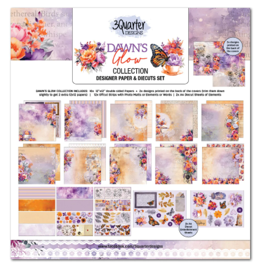 Dawns Glow 12x12 Design Paper & Diecuts Set