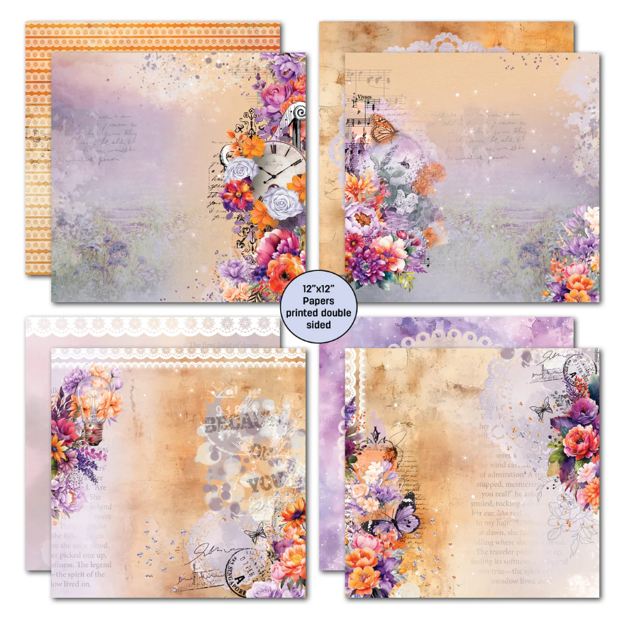 Dawns Glow 12x12 Design Paper & Diecuts Set