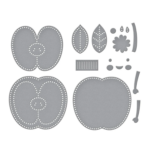 Felt Cheeky Apple Etched Dies