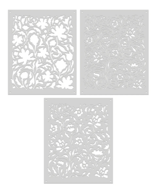 Color Layering Delft Floral Stencils