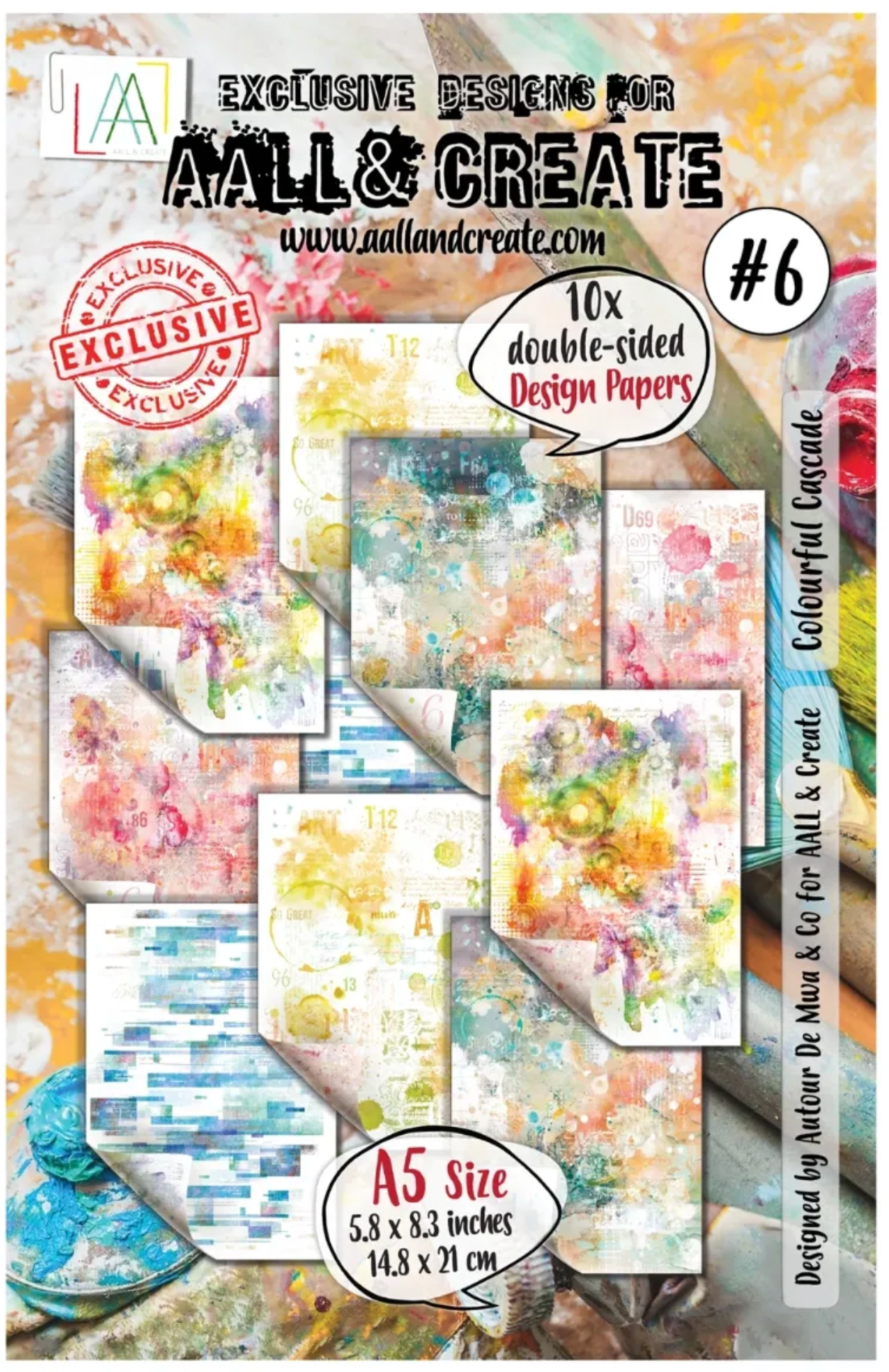 Colourful Cascade Double Sided Paper - AALL & Create