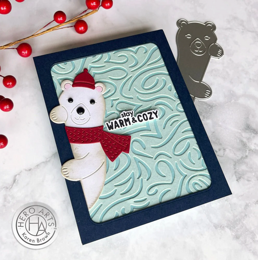 Hero Arts Peeking Winter Bear Fancy Dies