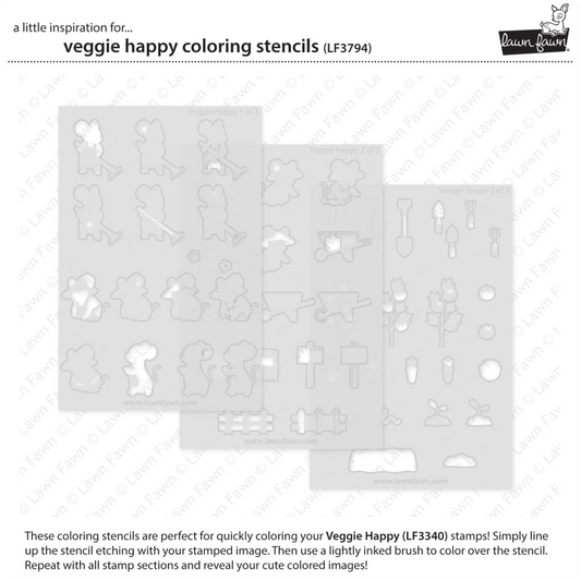 Veggie Happy Coloring Stencils