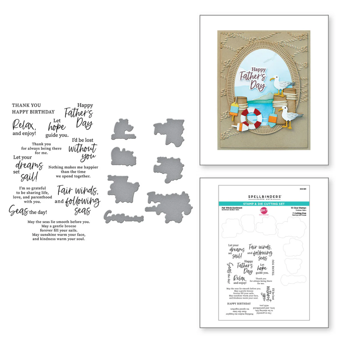 Fair Winds Sentiments Clear Stamp and Die Set