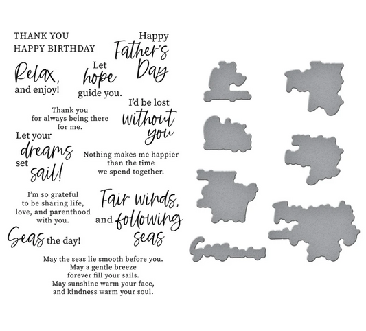 Fair Winds Sentiments Clear Stamp and Die Set