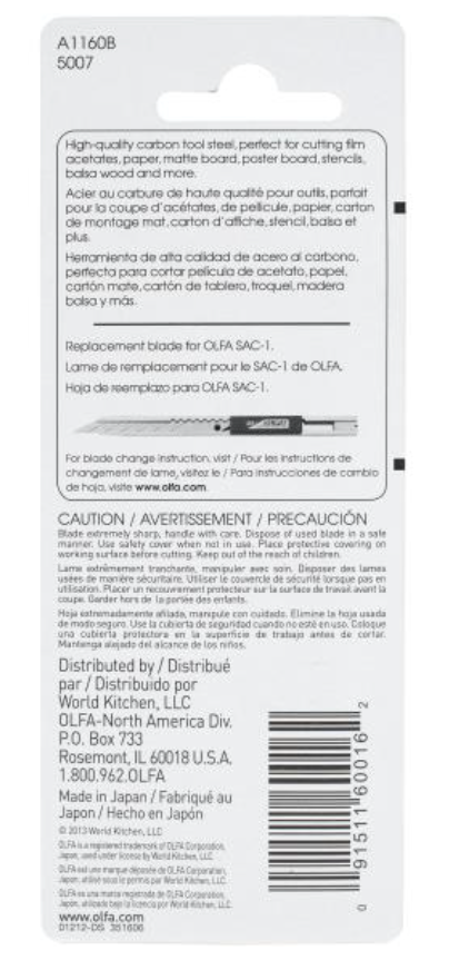 OLFA Snap-Off Art Knife Replacement Blades 10/Pkg