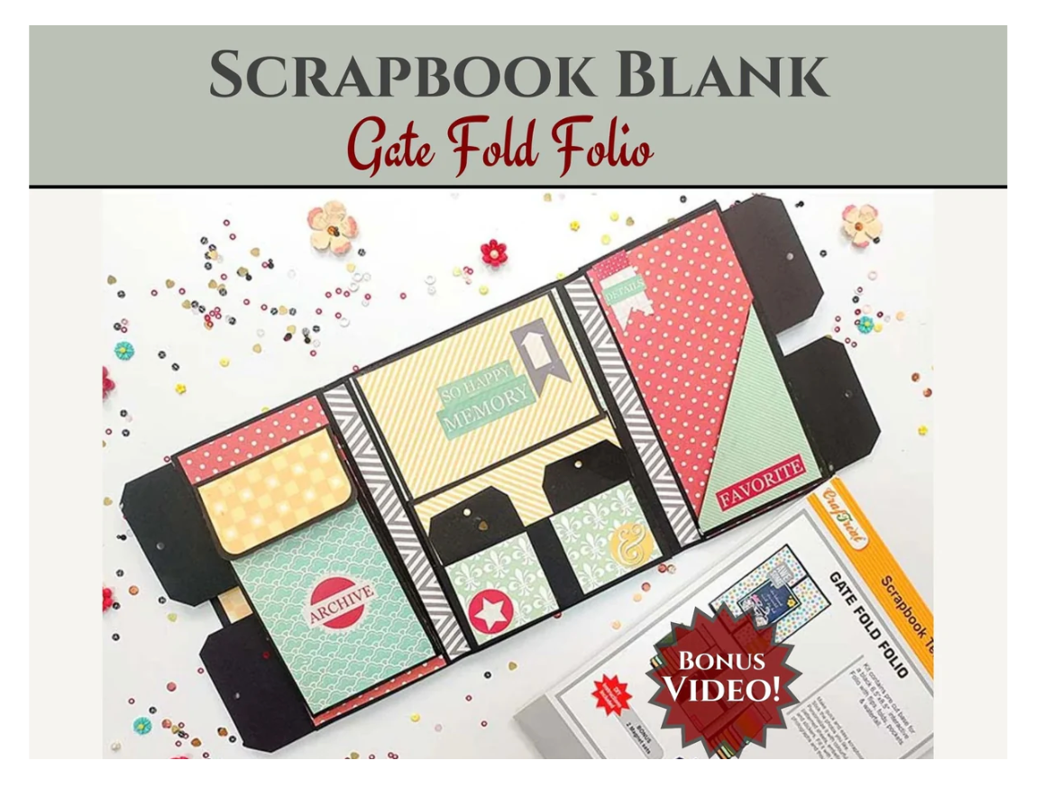 CrafTreat Scrapbook Blanks - Gate Fold Folio - Black Color