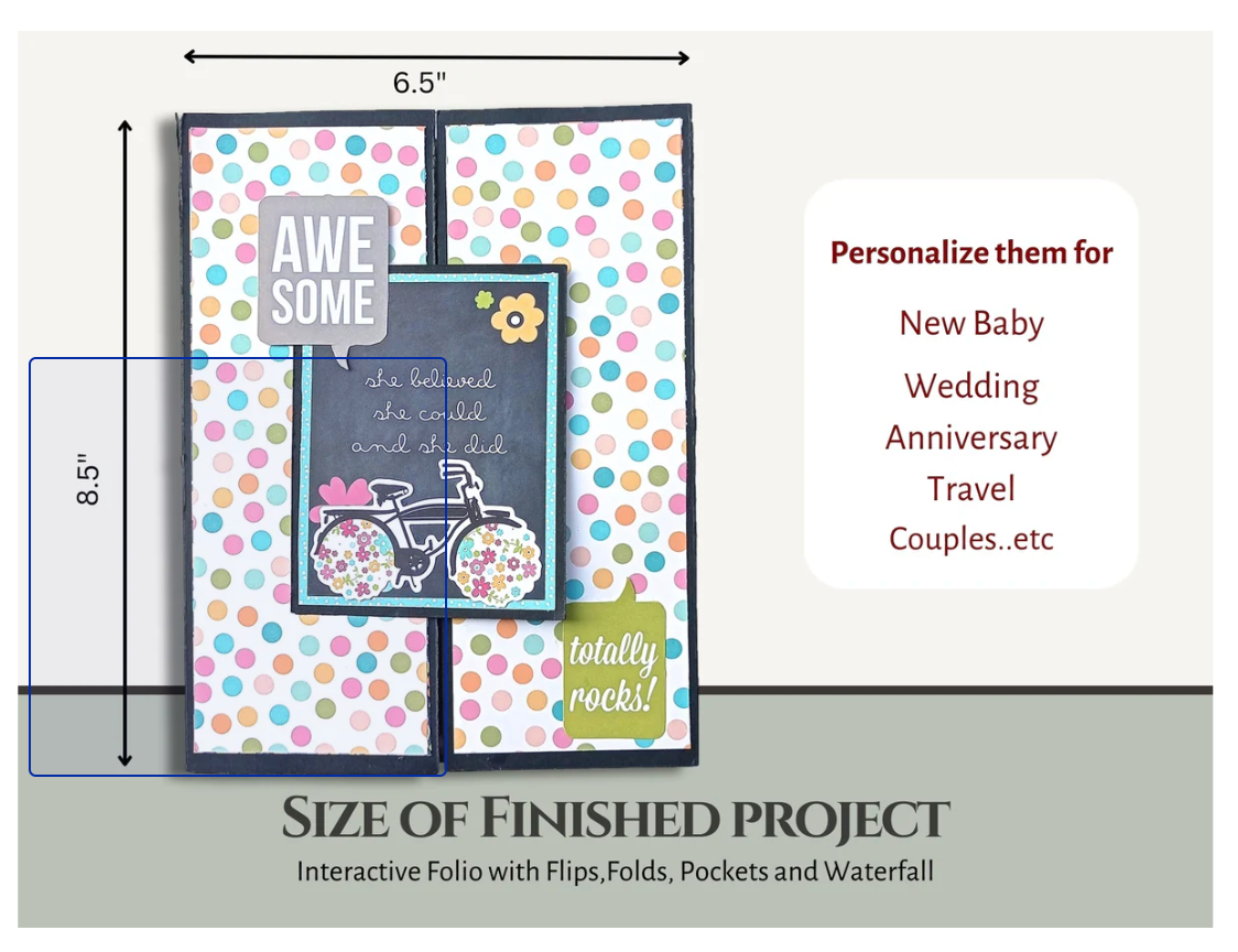 CrafTreat Scrapbook Blanks - Gate Fold Folio - Black Color