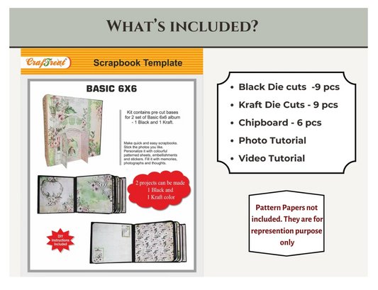 CrafTreat Scrapbook Blanks - Basic 6x6 - Black & Kraft Color