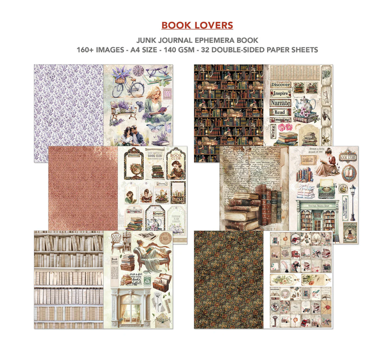 Book Lovers- Junk Journal & Ephemera Book