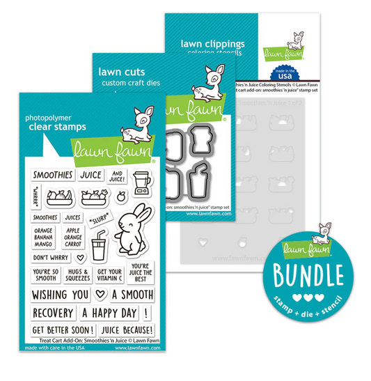 Treat Cart Add-On: Smoothies 'n Juice (stamp+die+coloring stencil bundle)