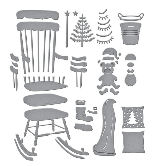Christmas Rocking Chair Etched Dies