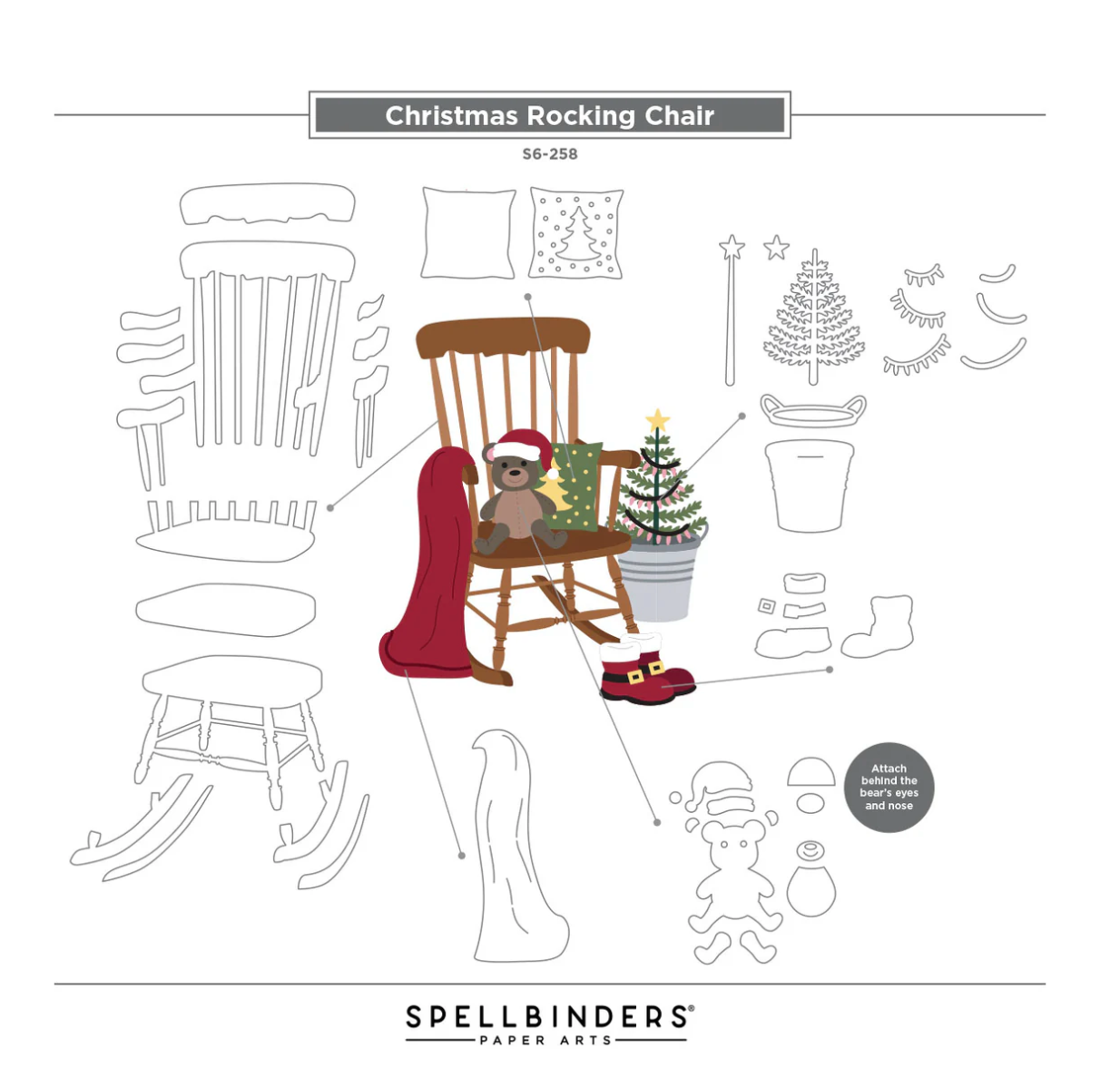 Christmas Rocking Chair Etched Dies