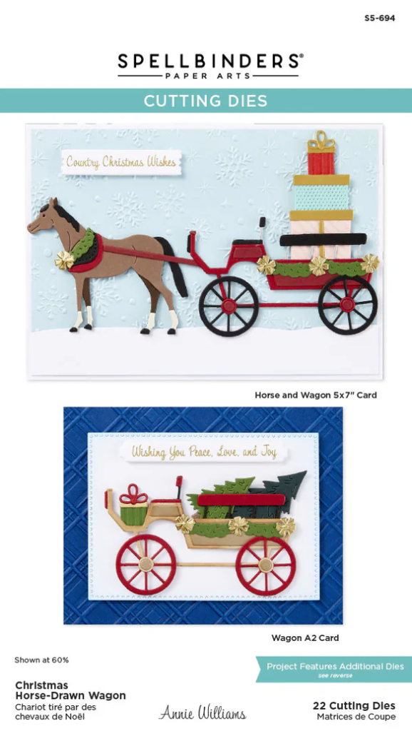 Christmas Horse-Drawn Wagon Etched Dies