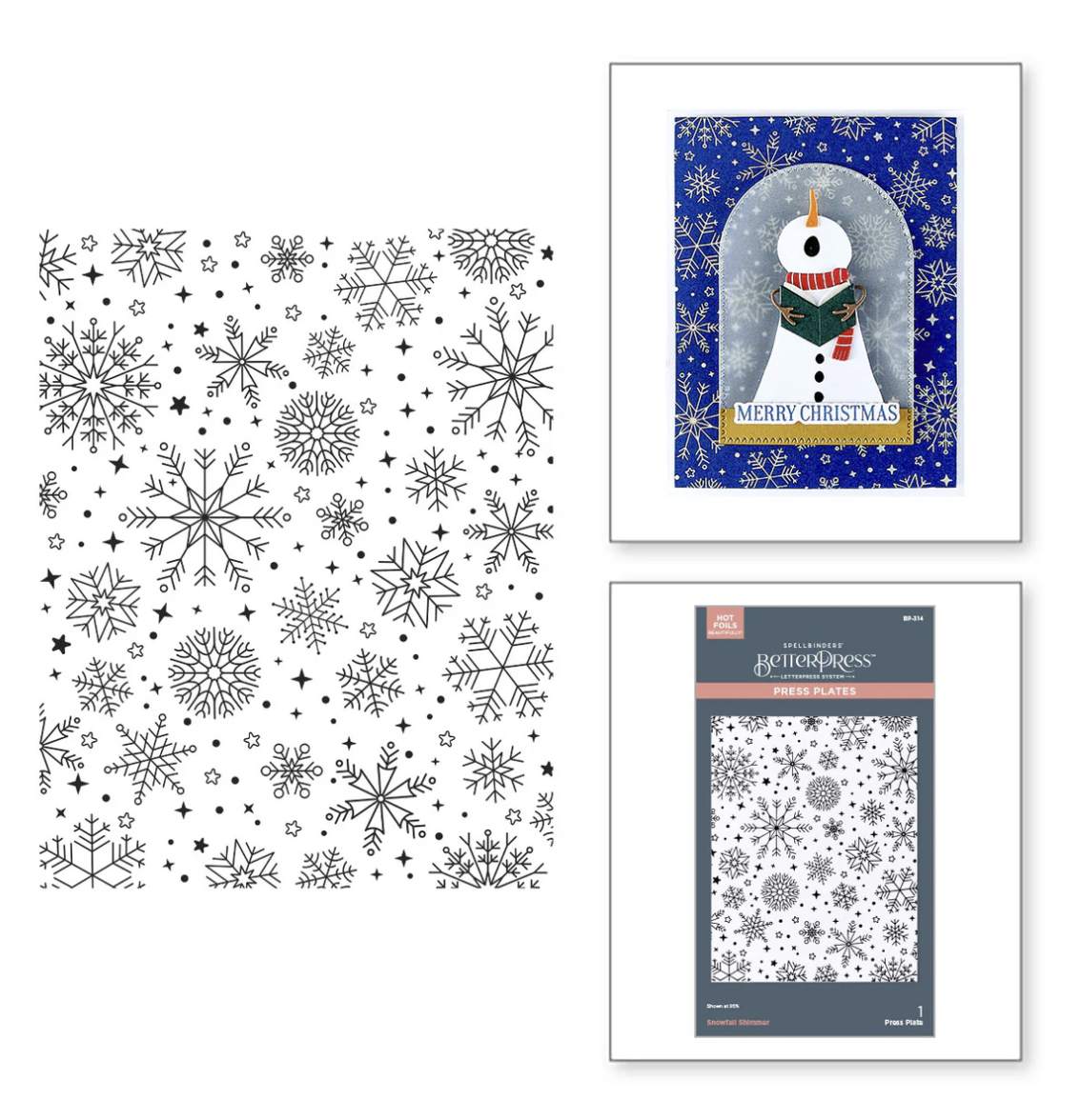Snowfall Shimmer BetterPress Plate