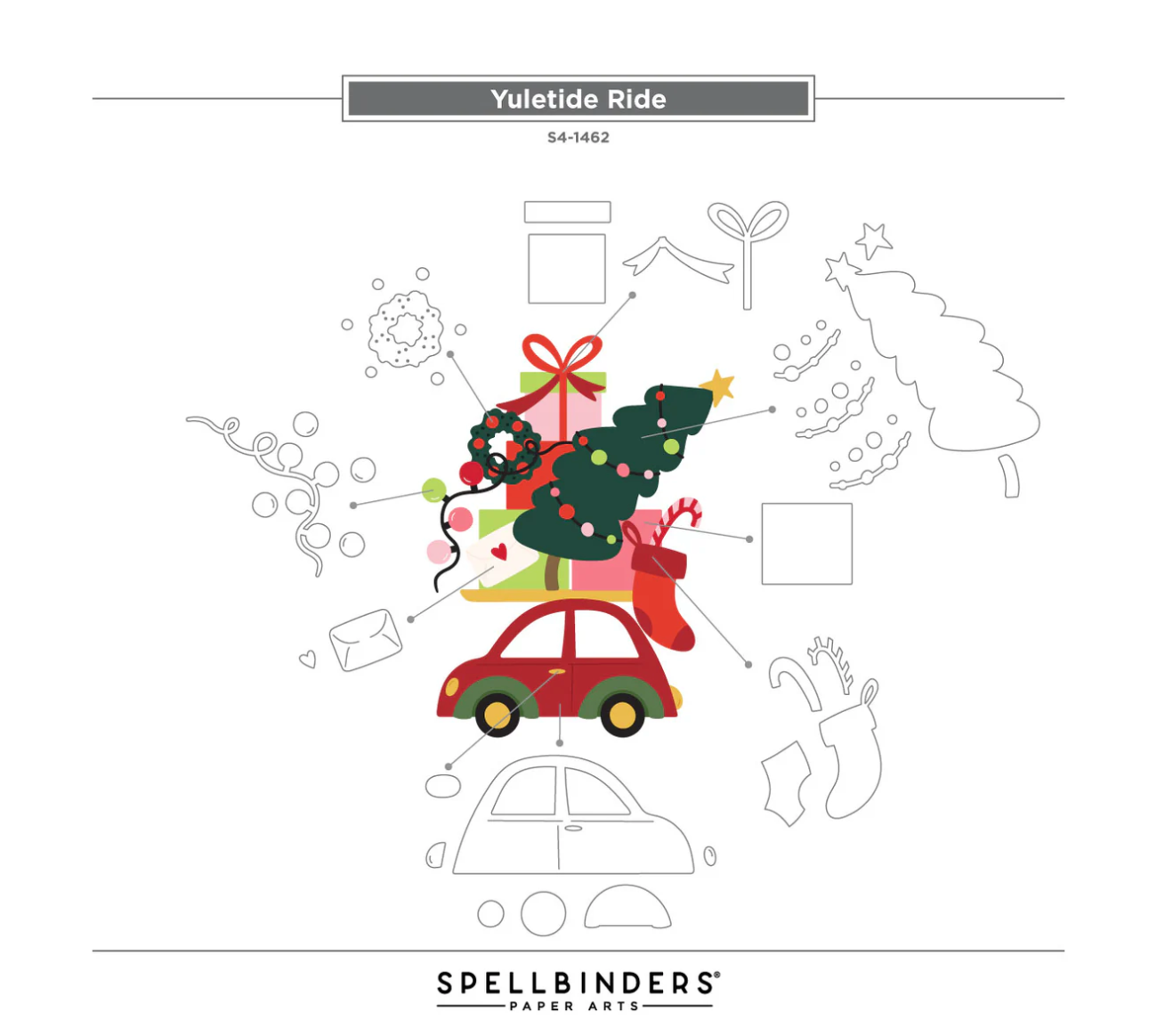 Yuletide Ride Etched Dies