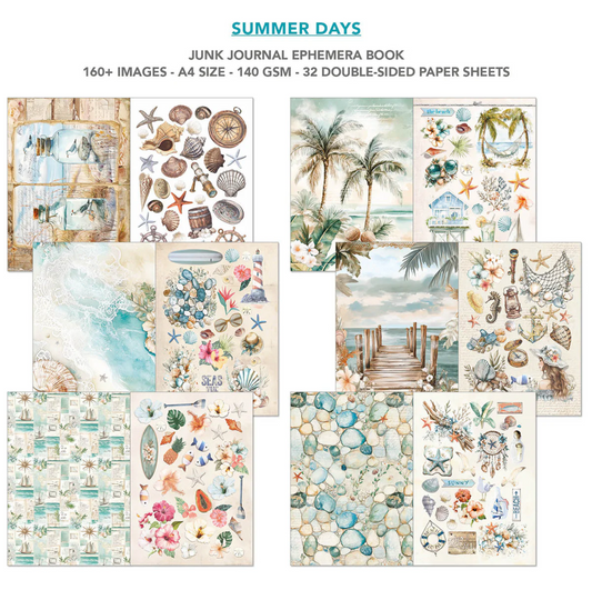 Summer Days Junk Journal & Ephemera Book A4 32/Pkg