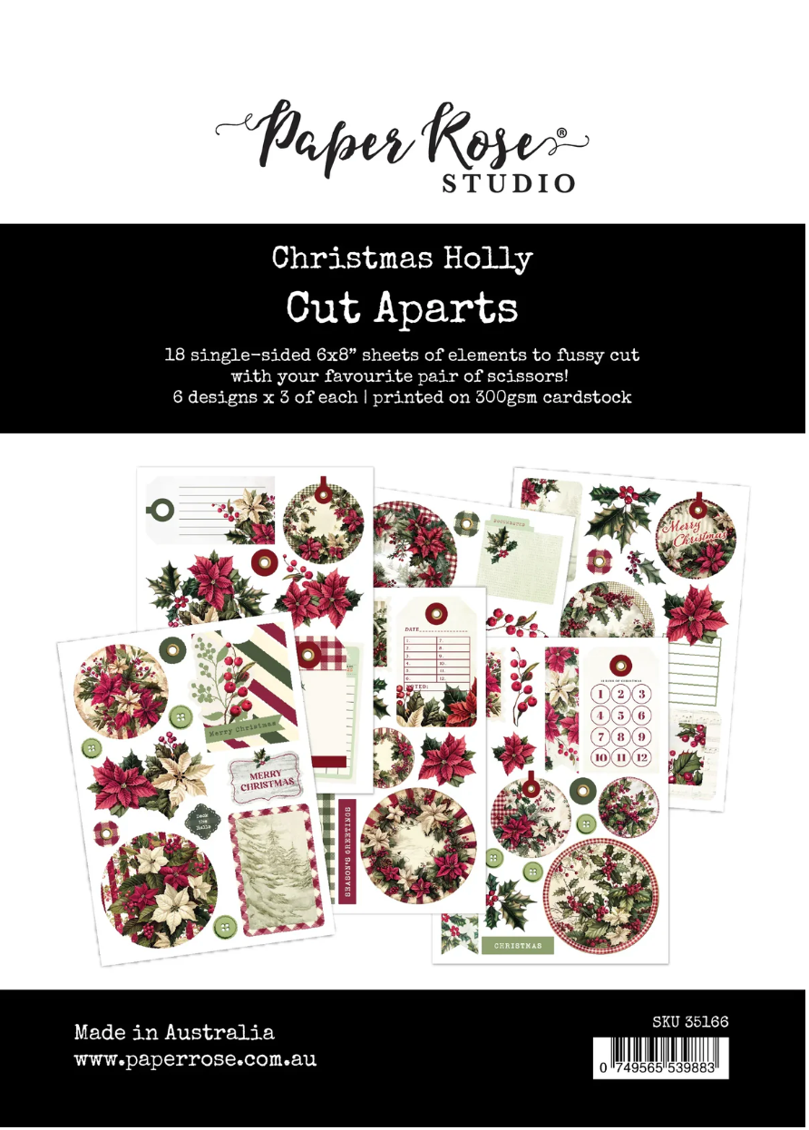 Christmas Holly Cut Aparts Paper Pack