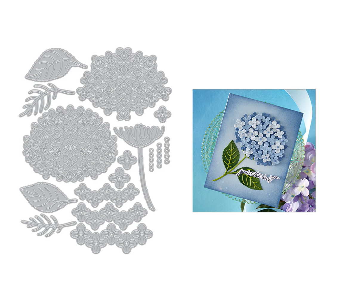 Hero Arts Layered Hydrangea Etched Dies