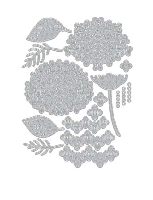 Hero Arts Layered Hydrangea Etched Dies