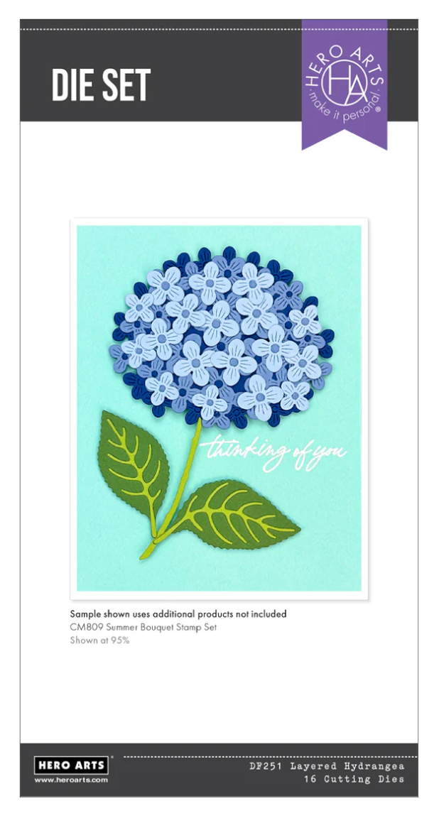 Hero Arts Layered Hydrangea Etched Dies