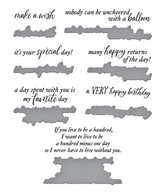 Spellbinders A Very Happy Birthday Sentiments Press Plate & Die Set
