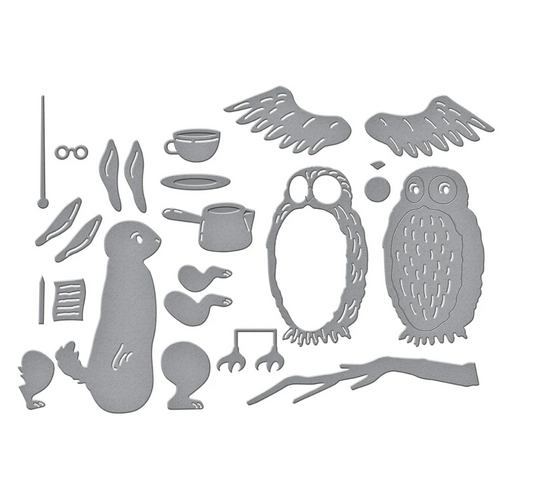 Spellbinders Rabbit & Owl Etched Dies