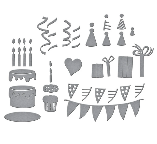 Spellbinders Classic Pooh Birthday Accessories Etched Dies