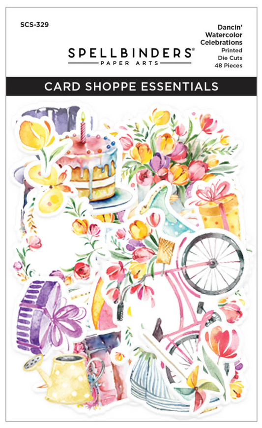 Dancin' Watercolor Celebrations Printed Die Cuts