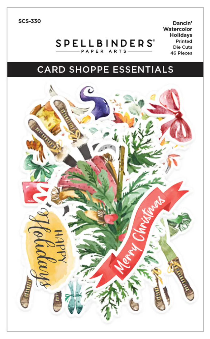 Dancin' Watercolor Holidays Printed Die Cuts