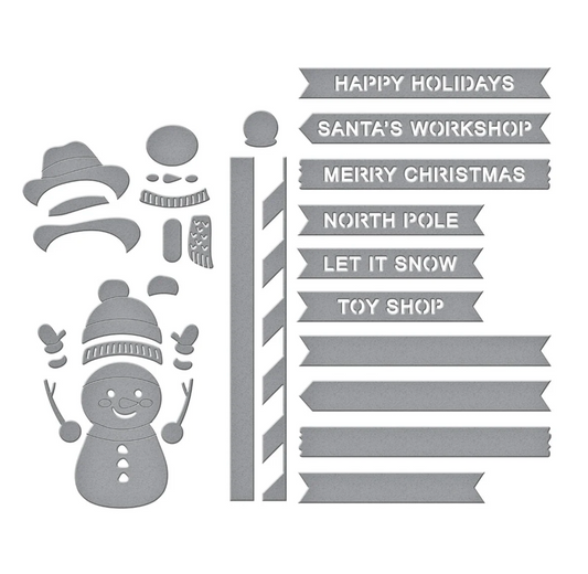 Spellbinders North Pole Sentiments Etched Dies