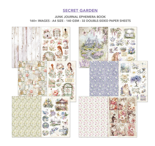 Secret Garden Junk Journal & Ephemera Book A4 32/Pkg
