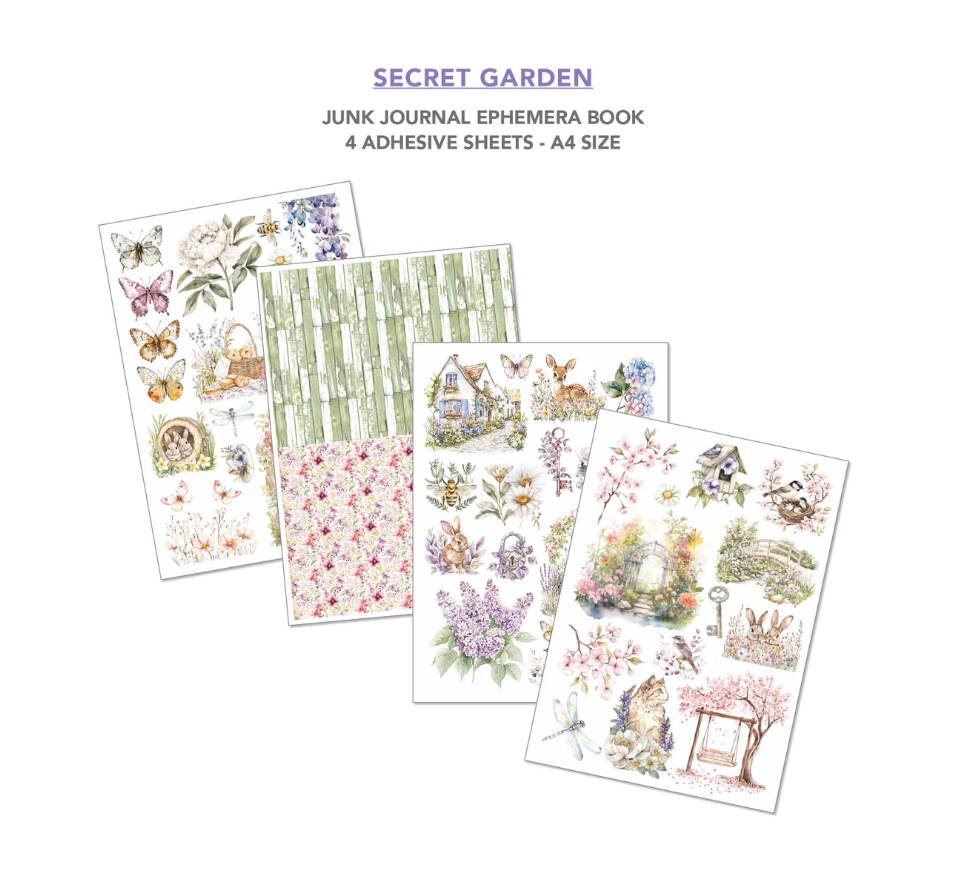 Secret Garden Junk Journal & Ephemera Book A4 32/Pkg