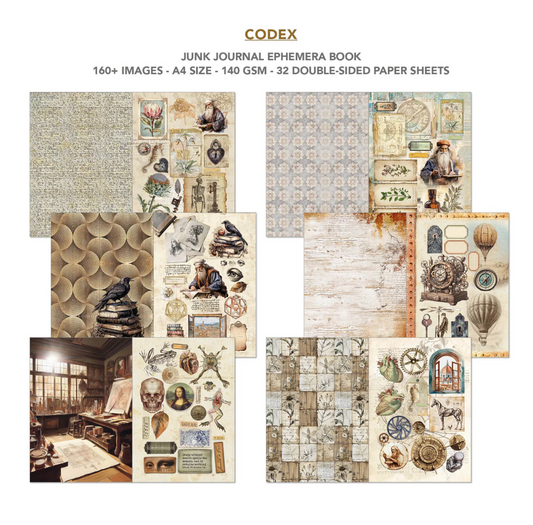 Codex Junk Journal & Ephemera Book A4 32/Pkg