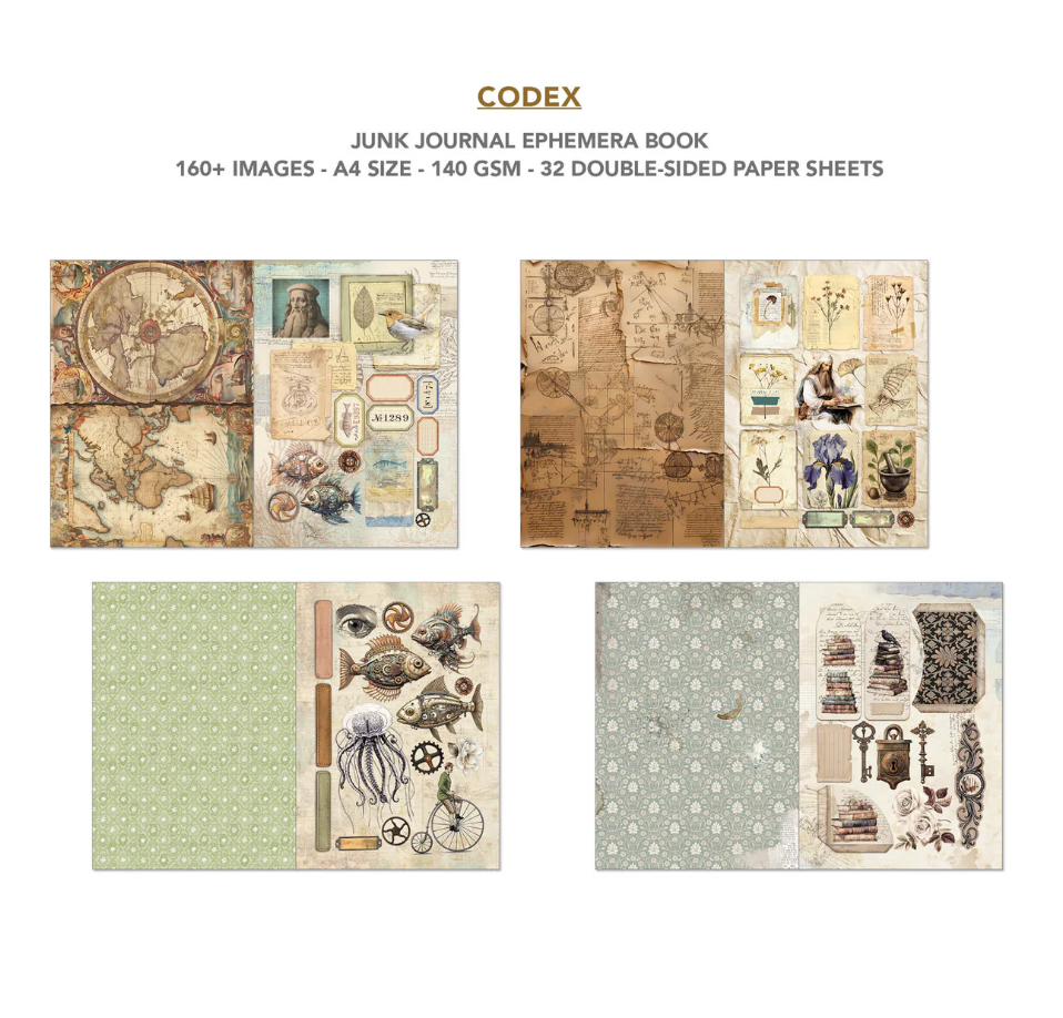 Codex Junk Journal & Ephemera Book A4 32/Pkg