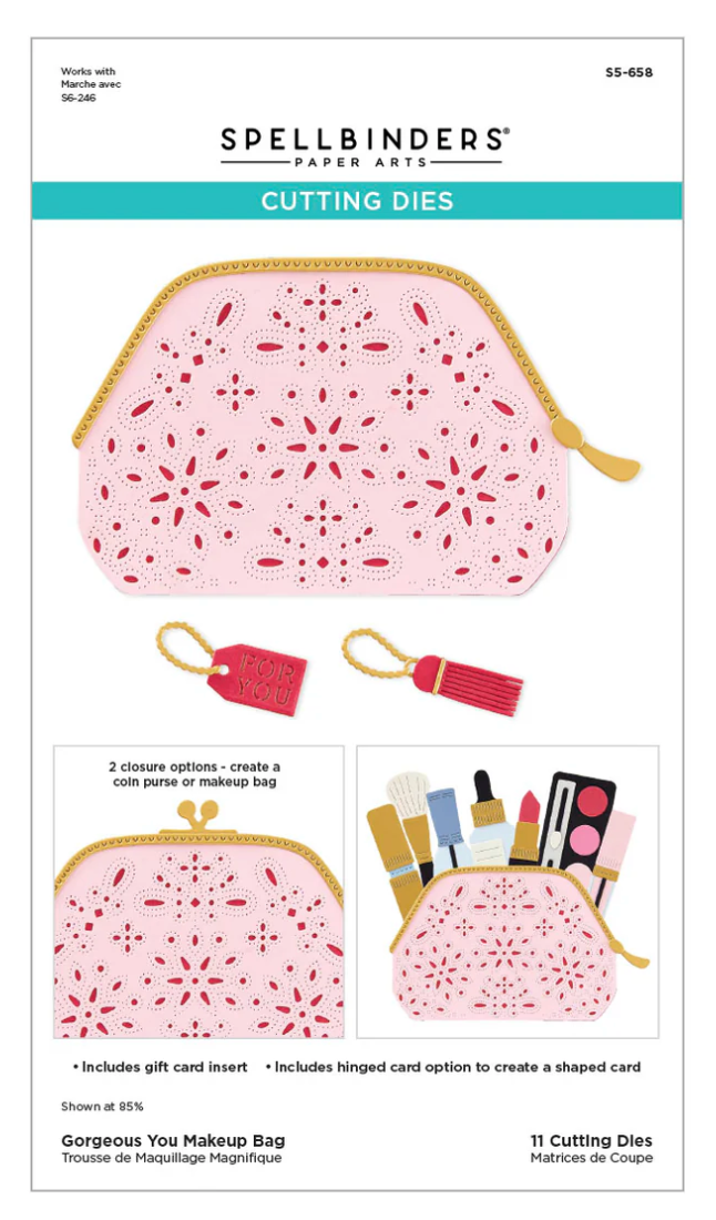 Spellbinders Gorgeous You Makeup Bag Etched Dies