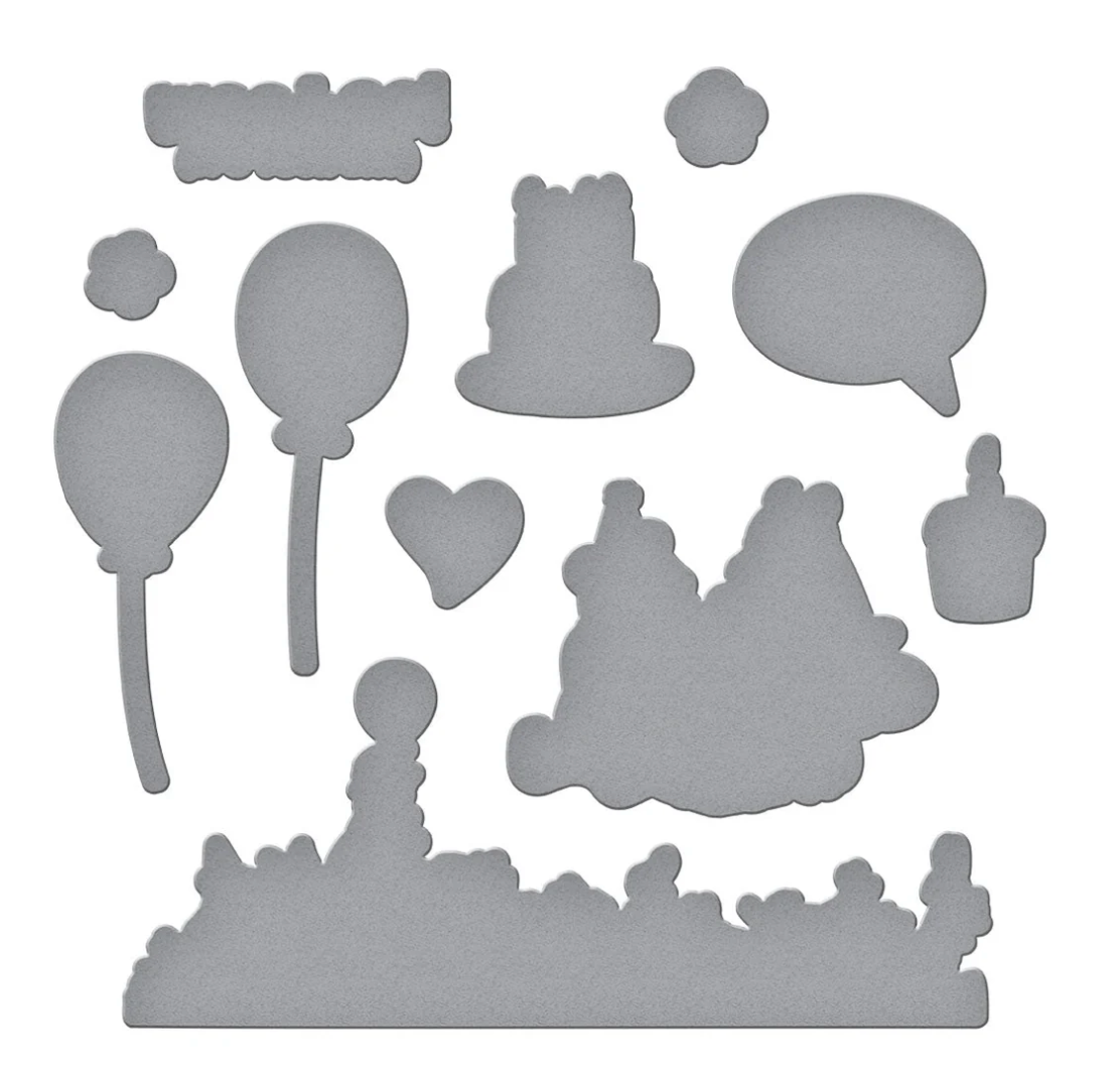 Spellbinders & Simple Stories Make a Wish! Clear Stamps & Dies Bundle