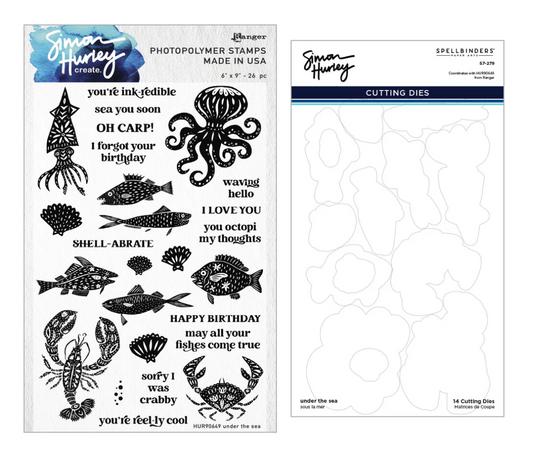 Spellbinders Under The Sea Stamp & Die Bundle by Simon Hurley