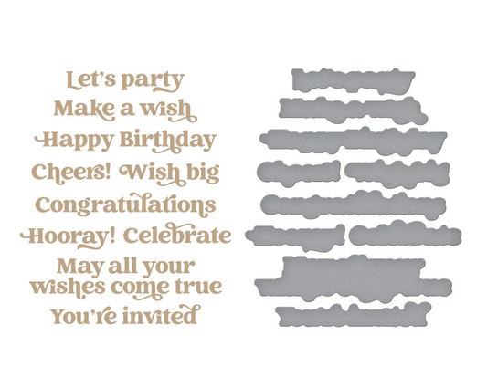 Birthday Sentiments Glimmer Hot Foil Plate & Die Set