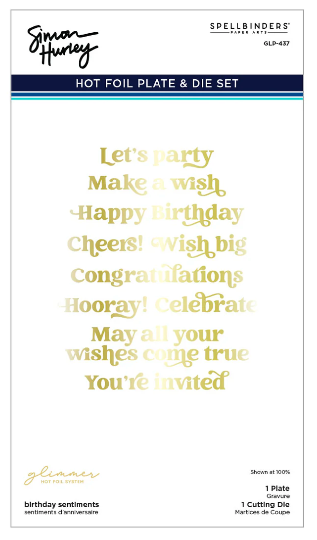 Birthday Sentiments Glimmer Hot Foil Plate & Die Set