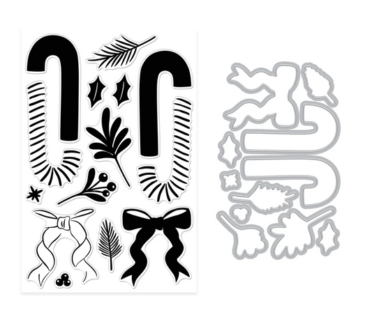 Hero Arts Candy Cane Swag Stamp & Cut Set