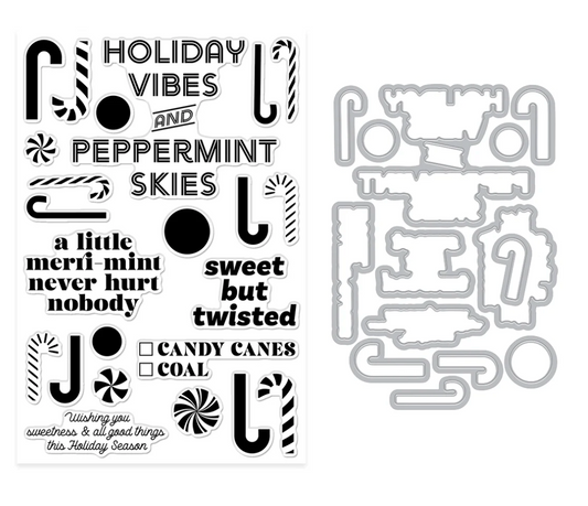 Hero Arts A Little Merri-Mint Stamp & Cut Set